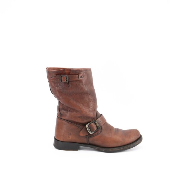 FRYE Harness Boots Size 9 Brown Leather Short Moto Biker VERONICA Booties Sz. 9 - Picture 10 of 10